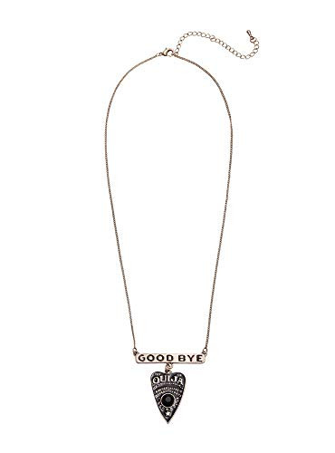 Mystifying Oracle Ouija Goodbye Bar Necklace with Planchette Dangling Charm
