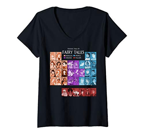 Womens Disney Princess Periodic Table Of Fairy Tales V-Neck T-Shirt Womens Disney Princess Periodic Table Of Fairy Tales V-Neck T-Shirt
