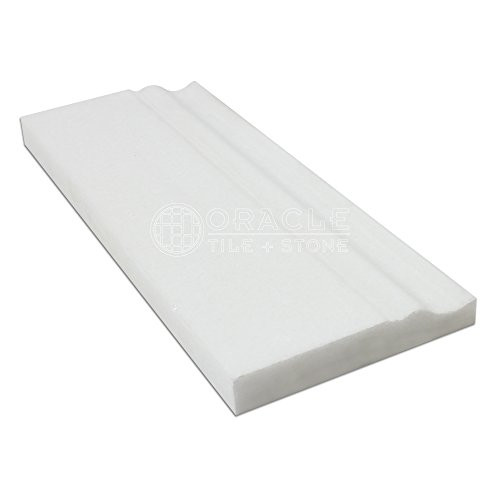 Thassos White Greek Marble Baseboard Trim Molding- Polished