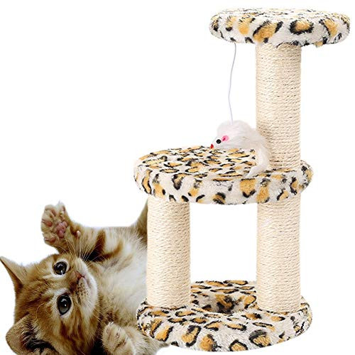 suprapid Cat Activity Tree 3 Laye Cat Tree Condo- Activity Center Cat Tower Furniture with Sisal-Covered Posts