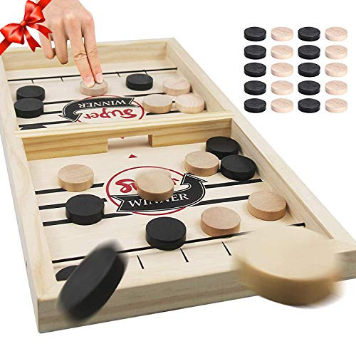 Fast Sling Puck Game- Foosball Winner Board Game- Table Desktop Battle Ice Hockey Game- Tabletop Slingshot Games Toys for Adults and Kids