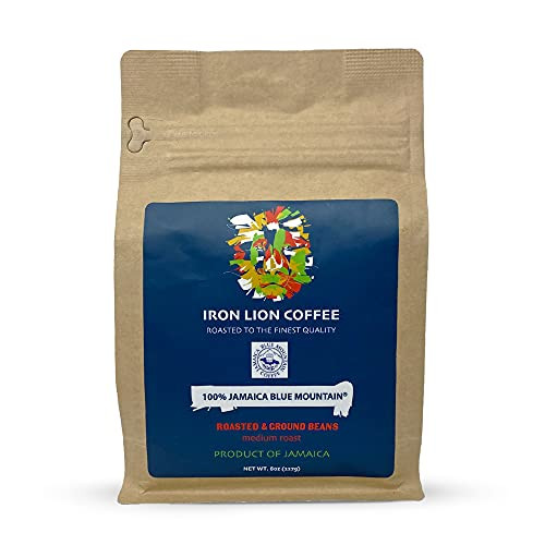 Iron Lion 100 percent Jamaica Blue Mountain® Coffee- Fresh Roasted and Ground- Medium Roast- Ground 8oz Iron Lion 100 percent Jamaica Blue Mountain® Coffee- Fresh Roasted and Ground- Medium Roast- Ground 8oz