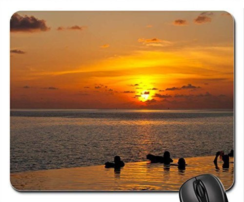 Swimming Pool Sunset Mouse Pad- Mousepad -Beaches Mouse Pad-