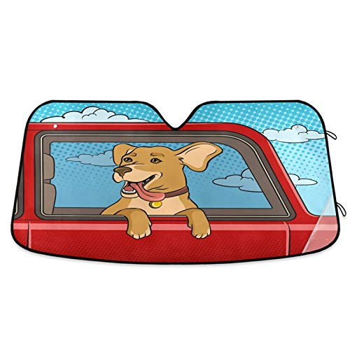 Blueangle Car Windshield Sunshade Dog Front Auto Sun Shield Shade Visor Vehicle Accessories- 55" x 27.6"