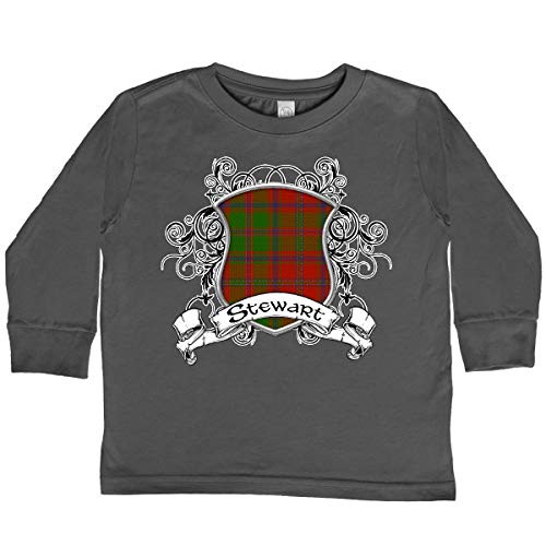 inktastic Stewart Tartan Shield Toddler Long Sleeve T-Shirt 4T Charcoal 235fb