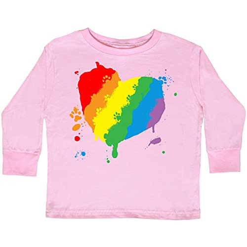 inktastic Pride Finger Paint Cat Paw Toddler Long Sleeve T-Shirt 5-6 Pink 3f673