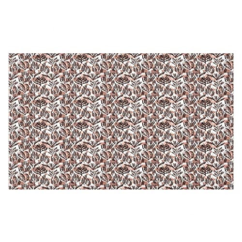 Ambesonne Nautical Doormat- Aquatic Algae Reef Corals Pattern on Pastel Watercolor Paint Splashes- Decorative Polyester Floor Mat with Non-Skid Backing- 30" X 18"- Seal Brown White Blush