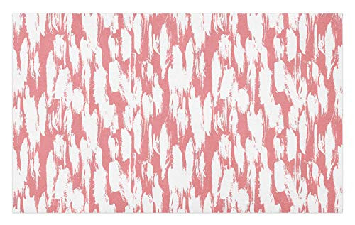Ambesonne Abstract Doormat- Hipster Style Inspirations Brush Stroke Stripes Watercolor Paint Smears Vintage- Decorative Polyester Floor Mat with Non-Skid Backing- 30" X 18"- Coral White Ambesonne Abstract Doormat- Hipster Style Inspirations Brush Stroke Stripes Watercolor Paint Smears Vintage- Decorative Polyester Floor Mat with Non-Skid Backing- 30" X 18"- Coral White