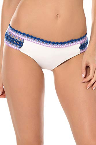 Becca by Rebecca Virtue Women's Tab Side Hipster Bikini Bottom White L