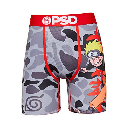 PSD Men's Boxer Brief -Black/Naruto Uzumaki CAMO- L-