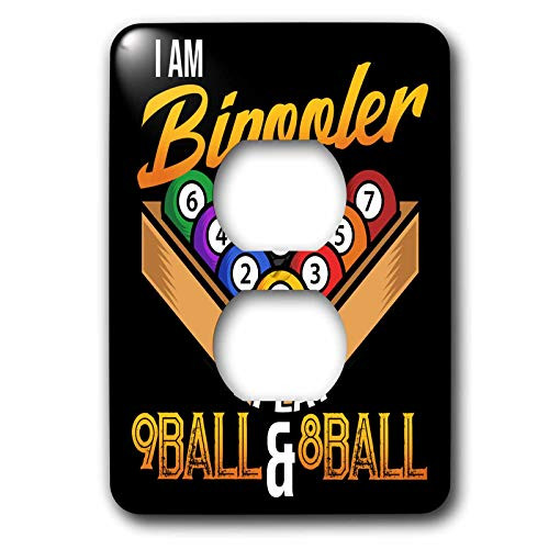 3dRose Pool Billiard Snooker I am Bipooler I Play 9 Ball and 8. - Light Switch Covers -lsp-326121-6-