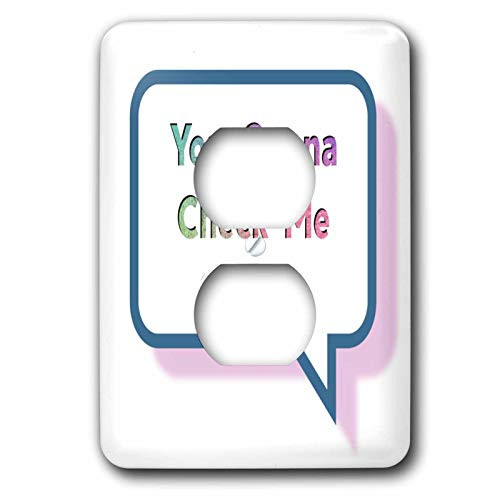 3dRose Carrie Merchant 3dRose Quote - Image of You Gonna Check Me Boo - 2 plug outlet cover -lsp-311834-6-