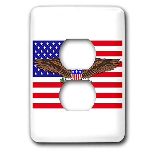 3dRose MacDonald Creative Studios  Patriotic - The patriotic American Eagle symbol with USA shield and American flag. - 2 plug outlet cover -lsp-323216-6-