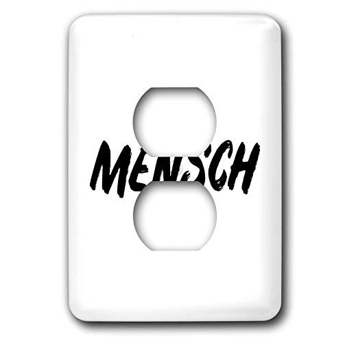 3dRose Mensch. Black paint lettering on a white background. - Light Switch Covers -lsp-338473-6-