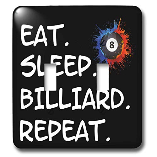3dRose Sven Herkenrath Billiard - Eat Sleep Billiard Repeat Pool Snooker Player - double toggle switch -lsp-307217-2-