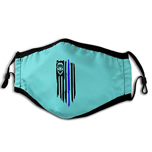 THIN BLUE LINE AMERICAN FLAG SHIELD T Man Womans Washable dust mask Outdoor Unisex Mask
