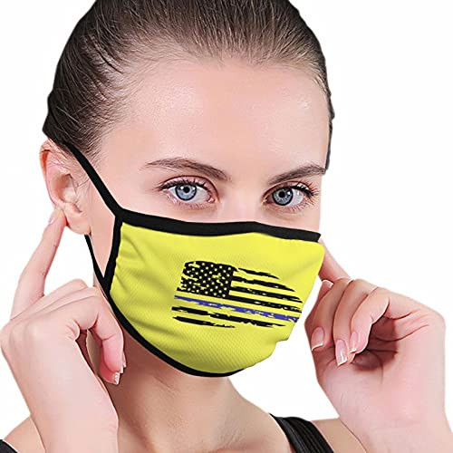 THIN BLUE LINE AMERICAN FLAG SHIELD TTT Mans Womans Adjustable mask Outdoor Unisex Mask