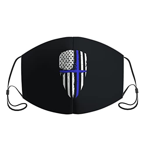 THIN BLUE LINE AMERICAN FLAG SHIELD Men Women's Anti-Dust masks Outdoor Unisex Mask