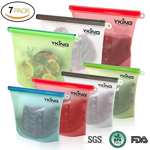 Reusable Silicone Food Bag Set of 7-Size: 3 Large & 4 Medium-Silicone Food Storage Bag-Silicone Bags Reusable for Sous Vide-Sandwich-Freezer-Silicon Bag Reusable-Food Storage Bags-Reusable Silicon Reusable Silicone Food Bag Set of 7-Size: 3 Large & 4 Medium-Silicone Food Storage Bag-Silicone Bags Reusable for Sous Vide-Sandwich-Freezer-Silicon Bag Reusable-Food Storage Bags-Reusable Silicon