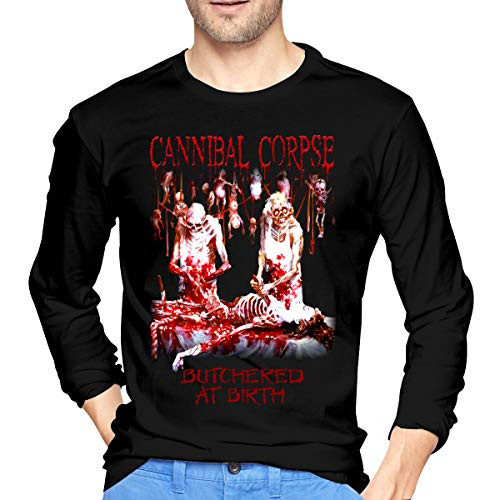 Cannibal Corpse Men's Long Sleeve T Shirt Fashion Classic Round Neck Long Sleeve Cotton Tee XL Black