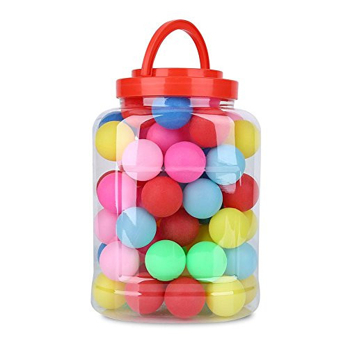 Alomejor 60pcs 40mm Coloured Ping Pong Balls Colourful Plastic Toy Table Tennis Balls with No Logos Entertainment Gaming Lottery Decorative Balls for Kids Gifts Performance