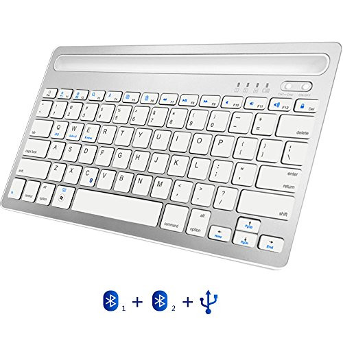 Bluetooth Keyboard for iPad,Viwind Wireless Slim Keyboard for Multi Devices?Rechargeable,Portable?- iPad, iPhone,Android Devices, and Windows Tablets, Laptops and Smartphones(Silver)