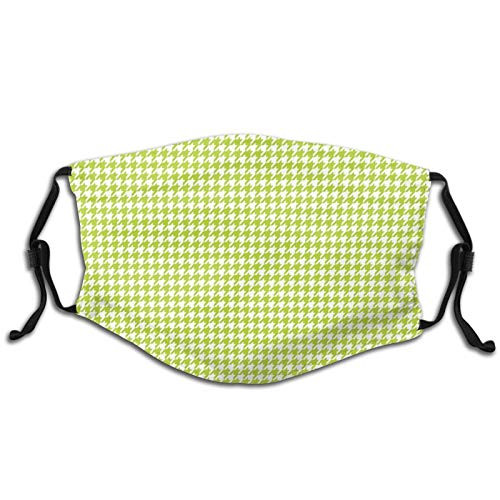 Activated Carbon Windproof mask-Abstract Textile Pattern Scottish Four-Pointed Checks Artsy Motif-S-Facial decorations for Unisex