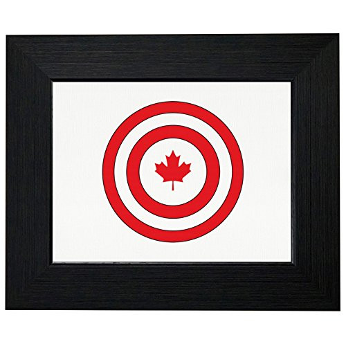 Royal Prints Cool Geeky Captain Canada Shield Captain in America Framed Print Poster Wall or Desk Mount Options