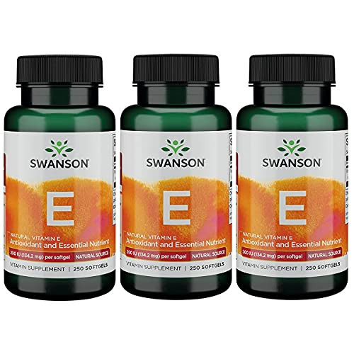 Swanson Natural Vitamin E 200 Iu -134.2 Milligrams- 250 Sgels -3 Pack-