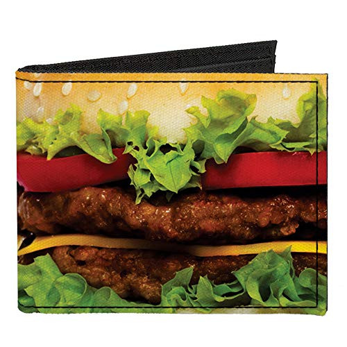 Buckle-Down Men's Standard Canvas Bifold Wallet Hamburger- 4.0" x 3.5"