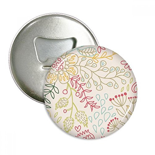 Line Leaves Flower Plant Paint Bottle Opener Fridge Magnet Emblem Multifunction Badge