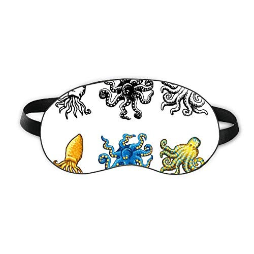 Marine Life Octopus Pattern Illustration Sleep Eye Shield Soft Night Blindfold Shade Cover