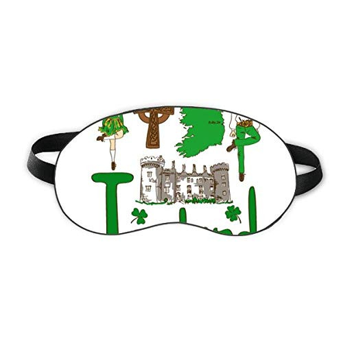 Ireland National symbol Landmark Pattern Sleep Eye Shield Soft Night Blindfold Shade Cover