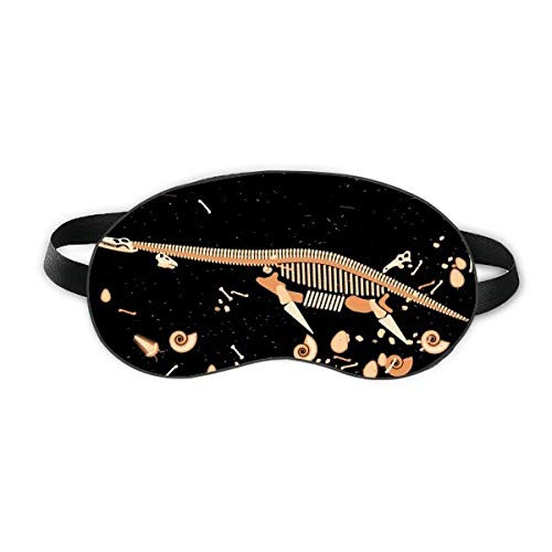 Bones Black Miniature Dinosaur Sleep Eye Shield Soft Night Blindfold Shade Cover