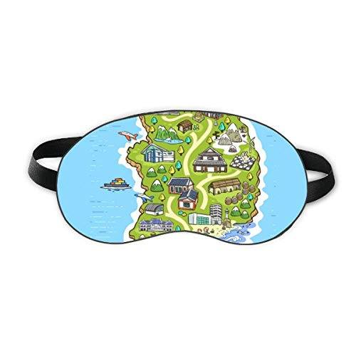 Map showing popular landmarks in Korea Sleep Eye Shield Soft Night Blindfold Shade Cover