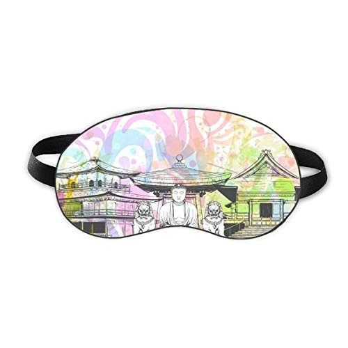 Religion Customs Stone Lion Landmark Sleep Eye Shield Soft Night Blindfold Shade Cover