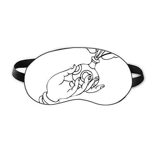 Religion Customs Hand Flower Vase Pattern Sleep Eye Shield Soft Night Blindfold Shade Cover