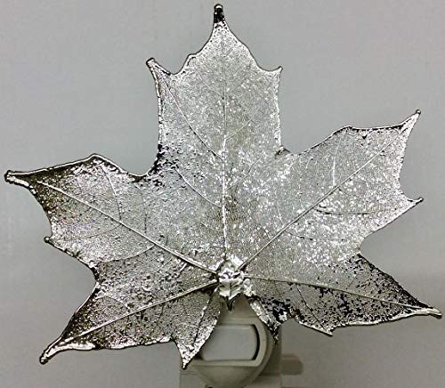 JGS Plated Real Maple Leaf Night Light with Standard Base - Silver