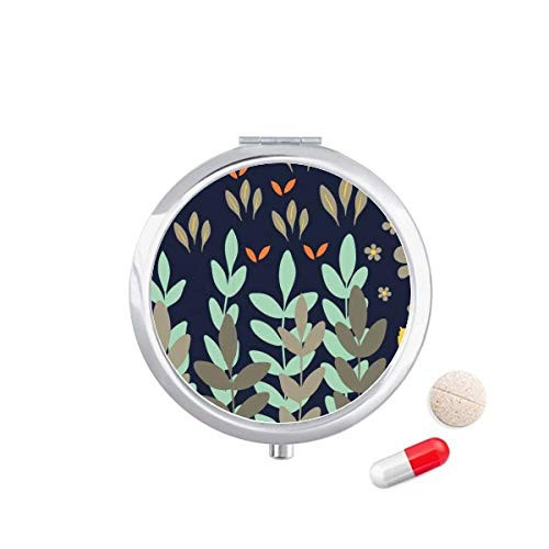 Leaf Branch Flower Plant Paint Pill Case Pocket Medicine Storage Box Container Dispenser