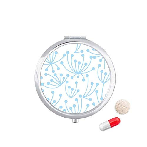 Blue Flower Plant Paint Pill Case Pocket Medicine Storage Box Container Dispenser