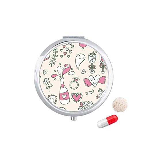 Loves Flower Plant Paint Pill Case Pocket Medicine Storage Box Container Dispenser
