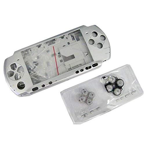 OSTENT Full Housing Shell Faceplate Case Repair Replacement Compatible for Sony PSP 3000 Console Color Silver