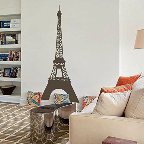 MairGwall Eiffel Tower Wall Decal Paris Home Wall Decor La Tour Eiffel Vinyl Art Wall Sticker -Black- Large-