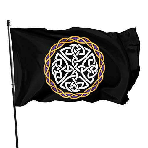 Zgflang Irish Shield Warrior Celtic Cross Knot 3x5 Foot Flags Outdoor Flags 100 percent Single-Layer Translucent Polyester 3x5 Ft