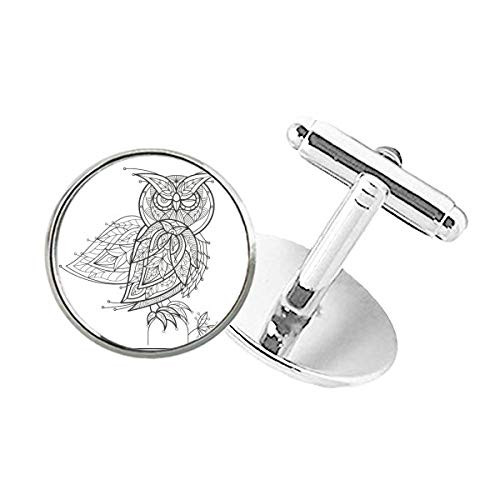 DIYthinker Bird Paint Flying Line Black Round Button Cuff Clip Stud Cufflinks