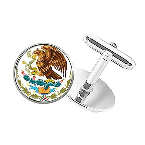 DIYthinker Mexico National Emblem Country Round Button Cuff Clip Stud Cufflinks