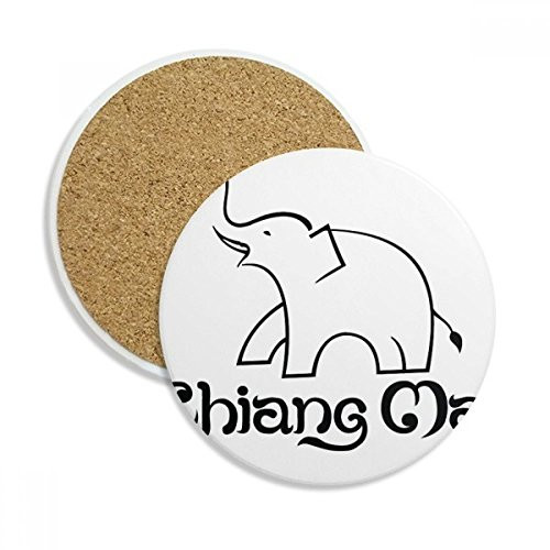 Thailand Easy Elephant Shield Coaster Cup Mug Tabletop Protection Absorbent Stone