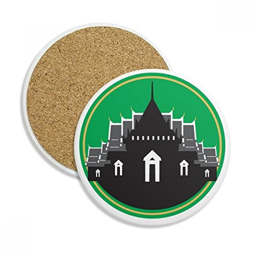 Thailand Made in Thailand Temple Shield Coaster Cup Mug Tabletop Protection Absorbent Stone