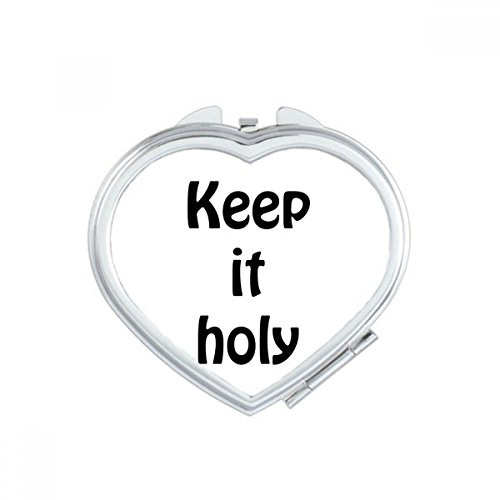 Keep It Holy Quotes Heart Mirror Travel Magnification Portable Handheld Pocket Makeup Keep It Holy Quotes Heart Mirror Travel Magnification Portable Handheld Pocket Makeup