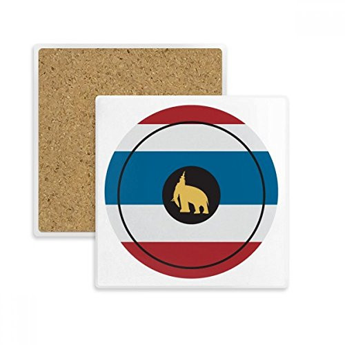 Thailand Made in Thailand Elephant Shield Square Coaster Cup Mat Mug Subplate Holder Insulation Stone